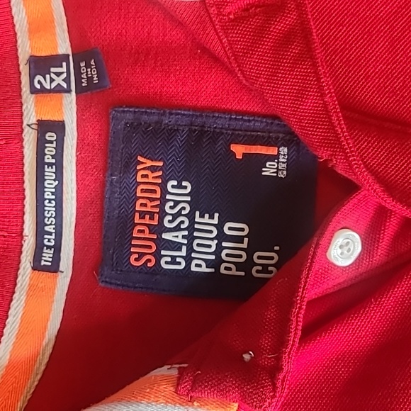 Super Dry Red Polo Size 2XL - Picture 3 of 4